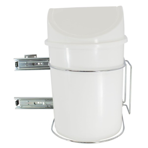 Lixeira 12 Litros Com Suporte E Corrediça Telescópica - Branca