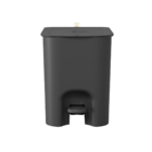 Lixeira 12L Plástico Pedal Preta Borboleta Coza