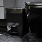 Lixeira 14L Plástico Pedal Preto Nitron