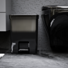 Lixeira 14L Plástico Pedal Preto Nitron