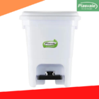 Lixeira 15 Litros Com Pedal Cesto Lixo Plasvale - Branco