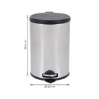 Lixeira 15L Aço Inox Pedal Tampa Preta Brinox