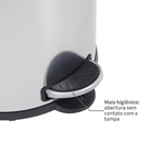 Lixeira 15L Aço Inox Pedal Tampa Preta Brinox