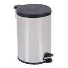 Lixeira 15L Aço Inox Pedal Tampa Preta Brinox