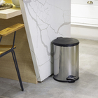 Lixeira 15L Aço Inox Pedal Tampa Preta Brinox