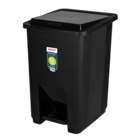 Lixeira 15L Plástico Preto Pedal Sanremo