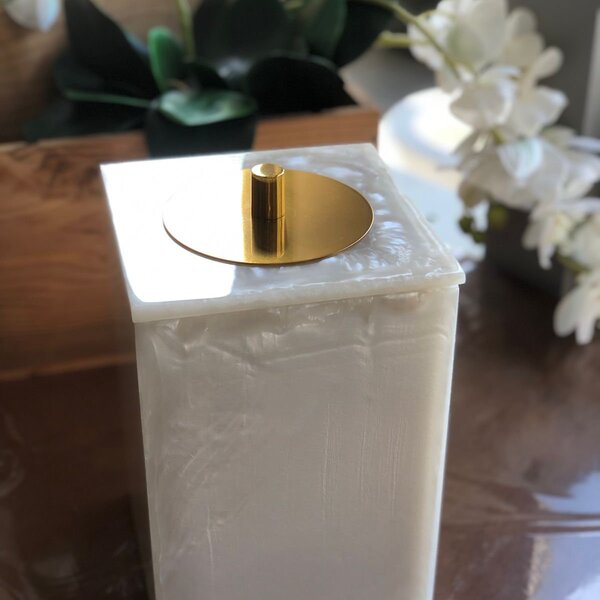 Lixeira 18/25 Quadrada Com Puxador 5,5l Resimetal  Madreperol