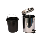 Lixeira 20L Aço Inox Pedal Cinza e Preto Essential Casablanca