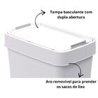 Lixeira 2 Aberturas Com Porta Saco Lixo 17 L Branca Plasútil