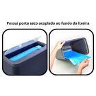 Lixeira 2 Aberturas Com Porta Saco Lixo 17 L Cinza Plasútil