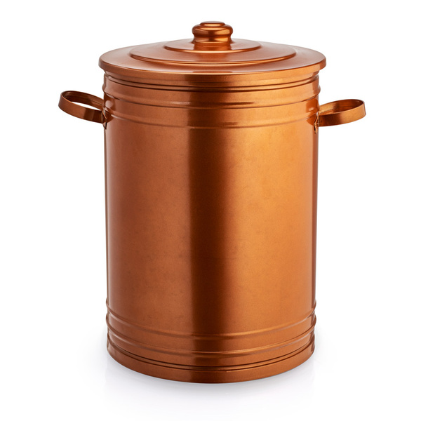 Lixeira 30 Litros Rose Gold Lata De Lixo Com Tampa Cobre