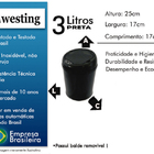Lixeira 3 Litros Automática Preta Com Sensor Westing Preta
