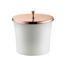 Lixeira 3 Litros Branco Tampa Cobre Aro Interno Forma Inox