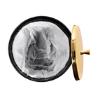 Lixeira 3 Litros Preta Tampa Dourada Aro Interno Forma Inox