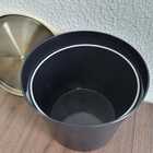 Lixeira 3 Litros Preta Tampa Dourada Aro Interno Forma Inox