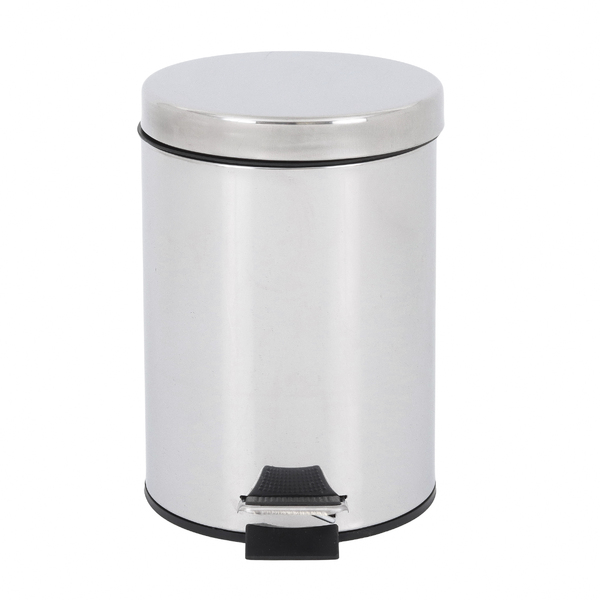 Lixeira 3L Aço Inox Pedal Cinza e Preto Essential Casablanca