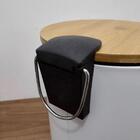 Lixeira 3l Pedal Branca Tampa De Bambu