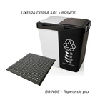 Lixeira 40l Dupla De Cozinha Dois Cestos Com Alça + Brinde