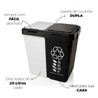 Lixeira 40l Dupla De Cozinha Dois Cestos Com Alça + Brinde