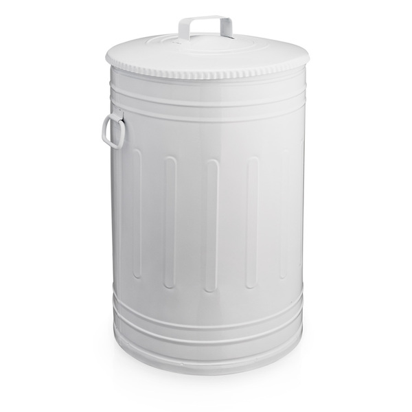 Lixeira 50 Litros Branca Lata De Lixo Americana Branca