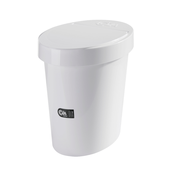 Lixeira 5 L - Retrô 46 X 22 1 X 15 Cm Branco Coza