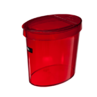 Lixeira 5 L - Retrô 46 X 22 1 X 15 Cm Vermelho Transparente C