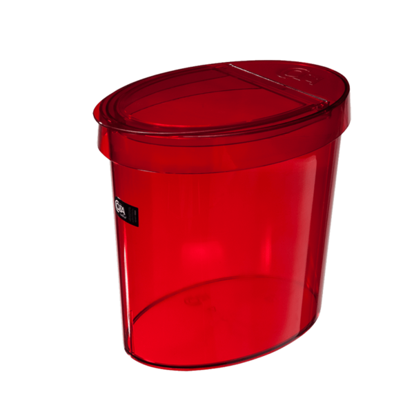 Lixeira 5 L - Retrô 46 X 22 1 X 15 Cm Vermelho Transparente C