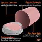 Lixeira 5 Litros Basculante Prata Cromada Wp Connect - Rosa C