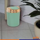 Lixeira 5 Litros Basculante Rosa E Verde Tampa Cobre - Verde