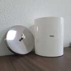 Lixeira 5 Litros Branca Tampa De Aço Inox Forma Inox