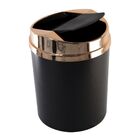 Lixeira 5 Litros Com Tampa Basculante Cobre Rose Gold - Preto