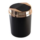 Lixeira 5 Litros Com Tampa Basculante Cobre Rose Gold - Preto