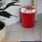 Lixeira 5 Litros Com Tampa Basculante Vai E Vem Prata