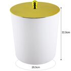 Lixeira 5 Litros Tampa De Pegar Dourada Banheiro Cozinha - Br