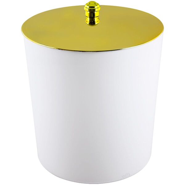 Lixeira 5 Litros Tampa De Pegar Dourada Banheiro Cozinha - Br
