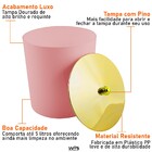 Lixeira 5 Litros Tampa De Pegar Dourada Banheiro Cozinha - Ro