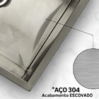 Lixeira 5l + Cozinha Cuba 50x40 Quadrada Inox 304