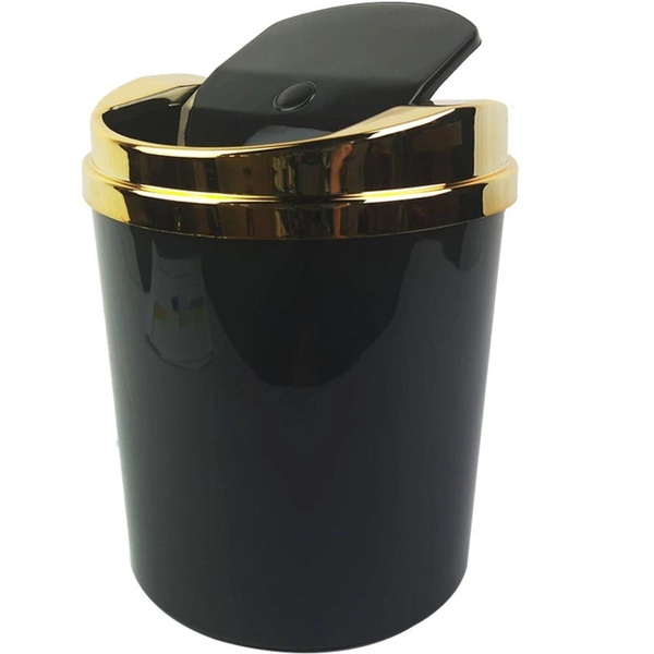 Lixeira 5l Com Tampa Basculante Dourada Ø20cm Casa Rotaplast