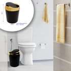 Lixeira 5l Com Tampa Basculante Dourada Ø20cm Casa Rotaplast