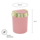 Lixeira 5l Com Tampa Basculante Dourada Ø20cm Casa Rotaplast