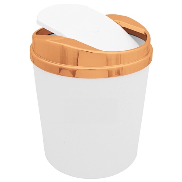 Lixeira 5l Com Tampa Basculante Rosè Gold Casa Rotaplast Bran