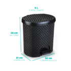 Lixeira 6l Rattan Preto Nitron