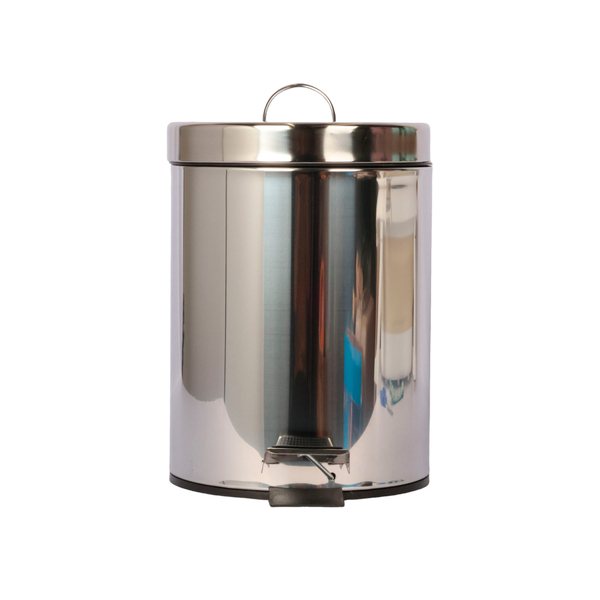 Lixeira 7L Aço Inox Pedal Cinza e Preto Essential Casablanca