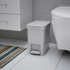 Lixeira 7L Plástico Pedal Branco Nitron