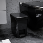 Lixeira 7L Plástico Pedal Preto Nitron