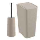 Lixeira 8l Com Tampa Click Retangular + Escova Sanitária Com