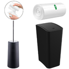 Lixeira 8l Com Tampa Click Retangular + Escova Sanitária Com