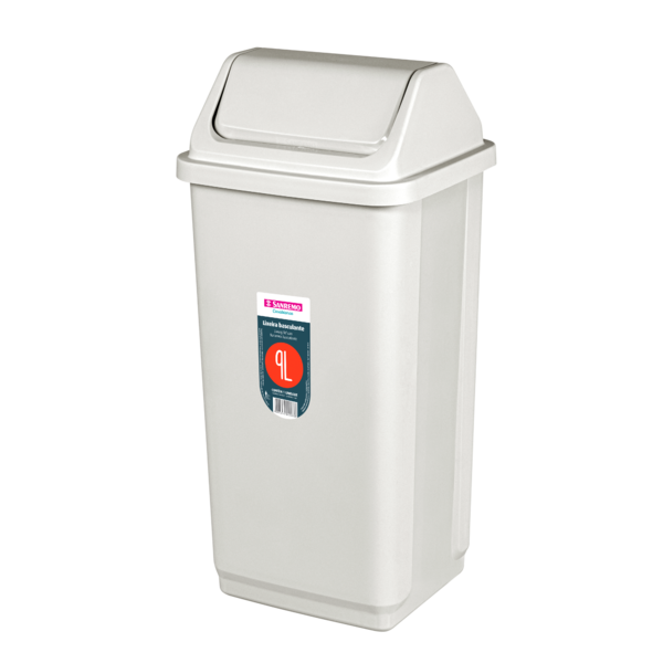 Lixeira 9L Plástico Bege Basculante Sanremo