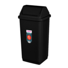 Lixeira 9L Plástico Preto Basculante Sanremo