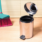 Lixeira  Ágata Inox De Pedal Com Cesto Removível 5 Litros - M